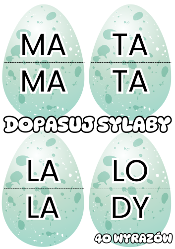 Dopasuj Sylaby - Dzień Dinozaura 