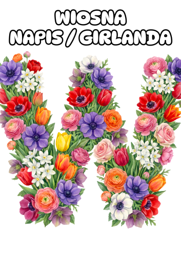 Wiosna - Napis / Girlanda (  wzór 3 )  