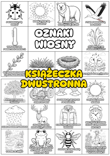Oznaki Wiosny - Książeczka Składana / Wklejka - Wiosna