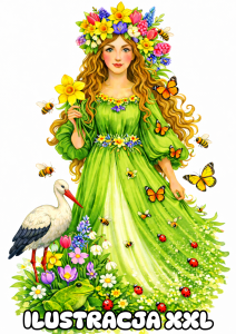 Pani Wiosna   Cała Postać XXL  ( wzór 1 )  - Wiosna 