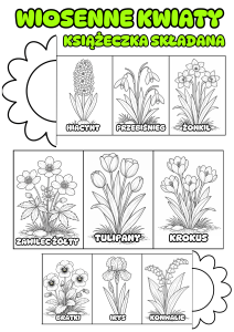 Wiosenne Kwiaty - Wklejka / Książeczka Składana - Wiosna