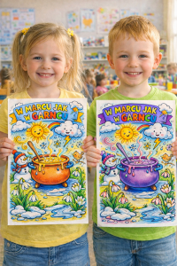 W Marcu Jak w Garncu - Praca Plastyczna A4 ( wzór 1 )  - Wiosna 