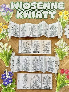 Wiosenne Kwiaty - Wklejka / Książeczka Składana - Wiosna 