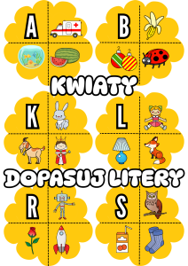 Kwiaty - Dopasuj Litery / Alfabet - Wiosna