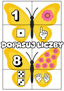 Dopasuj Liczby - Motyle - Wiosna