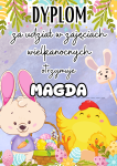 Dyplom z udział w zajęciach  z możliwością edycji tekstu  - Wielkanoc