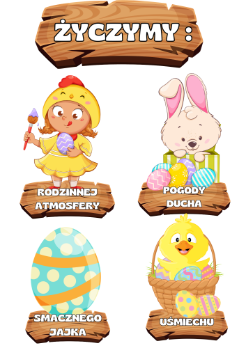Wielkanoc - Tabliczki z życzeniami  