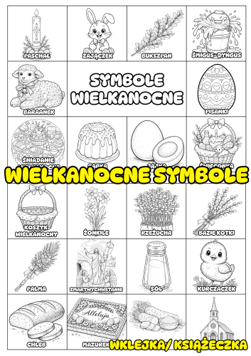 Symbole Wielkanocne -  Książeczka Dwustronna / Wklejka - Wielkanoc