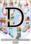 Dzień Kolorowej Skarpetki - Napis/ Girlanda  ( wzór 2 )