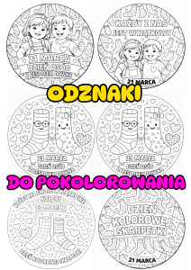 Odznaki / Medale - ( biało- czarne ) - Dzień Kolorowej Skarpetki 