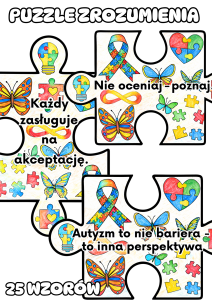 Puzzle z Hasłami do pokolorowania - Dzień Autyzmu 