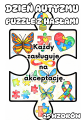 Puzzle z Hasłami do pokolorowania - Dzień Autyzmu   