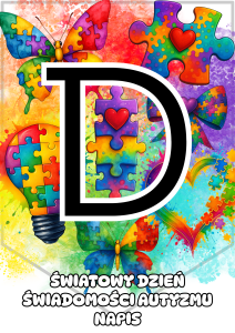 Światowy Dzień Świadomości Autyzmu - Napis / Girlanda (  wzór 2 ) (1)