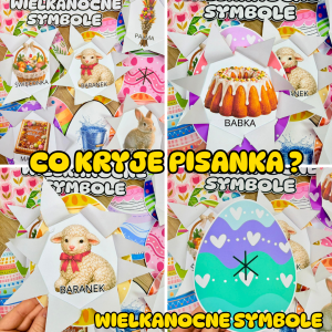Co kryje pisanka ? Wielkanocne Symbole  ( wersja kolorowa ) Wielkanoc    