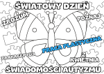 Dzień Autyzmu - Szablon Pracy Plastycznej  z motylem