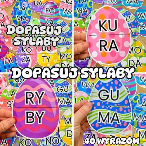 Dopasuj Sylaby - Pisanki - Wielkanoc  