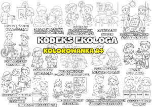 Kolorowanka A4 -  Kodeks Ekologa- Kolorowanka - Dzień Ziemi  