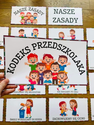 Jesień - Wersja 2 - Kodeks Przedszkolaka/ Nasze zasady- Ilustracje z opisami 
