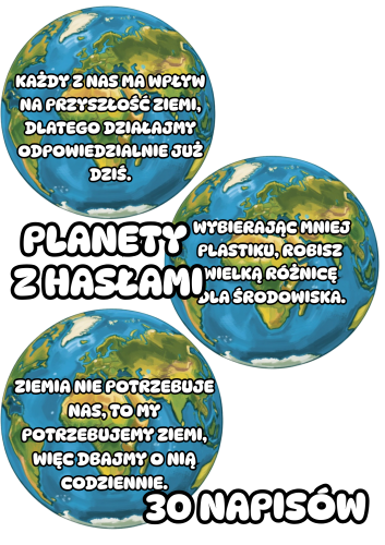 Planety z Hasłami- Wersja Kolorowa- Dzień Ziemi 