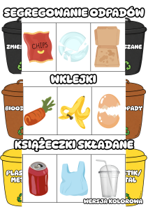 Segregowanie Śmieci- Wklejka / Książeczka Składana ( wersja kolorowa )- Dzień Ziemi 