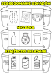 Segregowanie Śmieci- Wklejka / Książeczka Składana ( wersja czarno - biała )- Dzień Ziemi 
