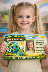 Legitymacja Strażnika Ziemi- ( wersja kolorowa) z możliwością edycji - Dzień Ziemi