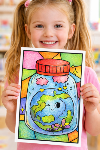 Witraże / Praca Plastyczna - Dzień Ziemi