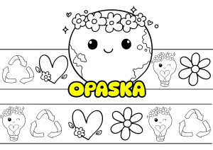 Opaska Biało - Czarna (wzór 2)  - Dzień Ziemi 