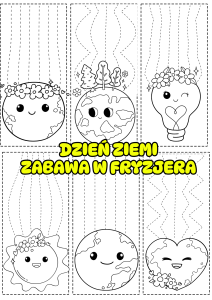 Zabawa w Fryzjera / Wycinanie- Dzień Ziemi