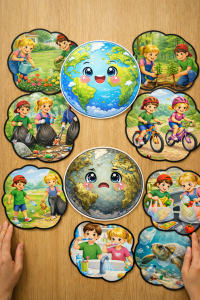 Dobre i Złe Zachowania  ( wzór 2 ) - Plansze Z Ilustracjami - Dzień Ziemi 