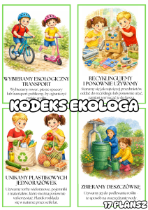 Kodeks Ekologa ( wzór 1) - Gazetka / Plansze Kolorowe  - Dzień Ziemi 
