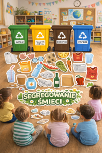 Segregowanie Śmieci - Śmietniki XXL / 80 Ilustracji Śmieci- Dzień Ziemi 