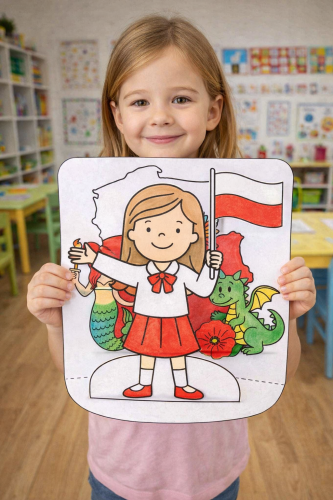 Dzieci z Flagą 3D - Praca Plastyczna - Dzień Niepodległości / Święto Konstytucji 3 Maja / Polska 