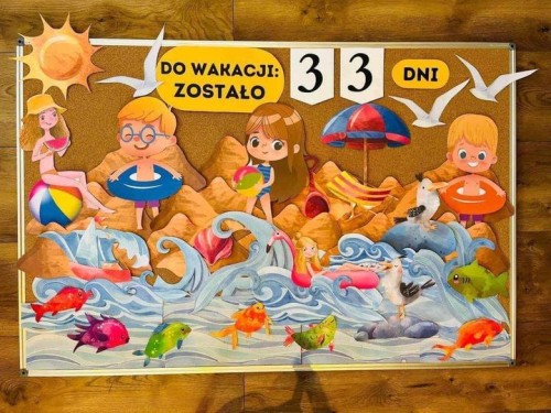 Lato - Odliczanie do wakacji- gazetka/dekoracje