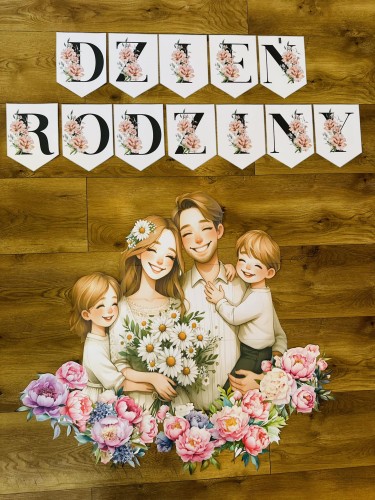 Dekoracje  + Napis ( wzór 1) - Dzień Rodziny