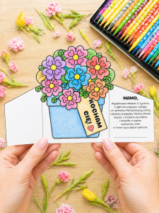  Kartki Składane z Życzeniami ( wzór 1) - Dzień Mamy i Taty  