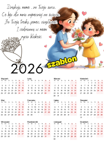 Kalendarze Kolorowe oraz Biało- Czarne 2026 - Dzień Mamy i Taty / Dzień Rodziny  