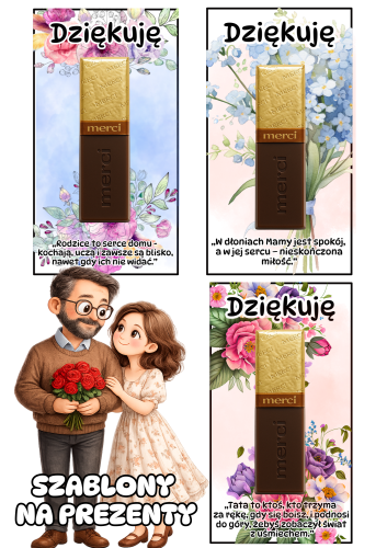 Szablony Na Czekoladki - Dzień Mamy i Taty 