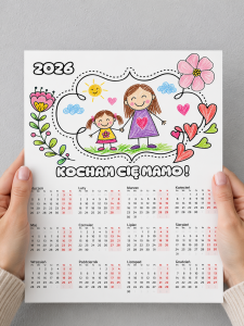 Kalendarze z Miejscem Do Kolorowania - Dzień Mamy i Taty/ Dzień Rodziny  
