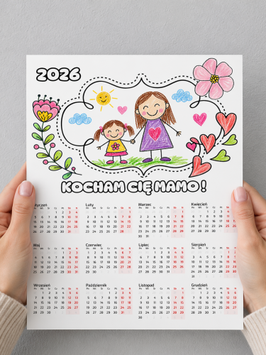 Kalendarze z Miejscem Do Kolorowania - Dzień Mamy i Taty/ Dzień Rodziny  