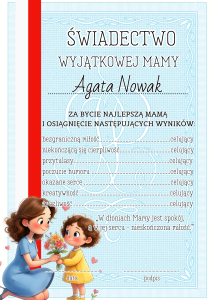 Świadectwa z Możliwością Edycji - Dzień Mamy i Taty/ Dzień Rodziny 