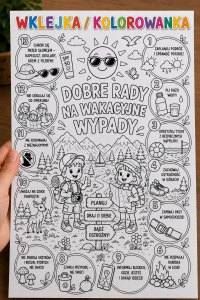 Dobre Rady Na Wakacyjne Wypady - Wklejka / Kolorowanka A4 - Lato  