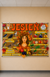 Jesień - Jesienna  Gazetka z  Tabliczkami ( wzór 2 )