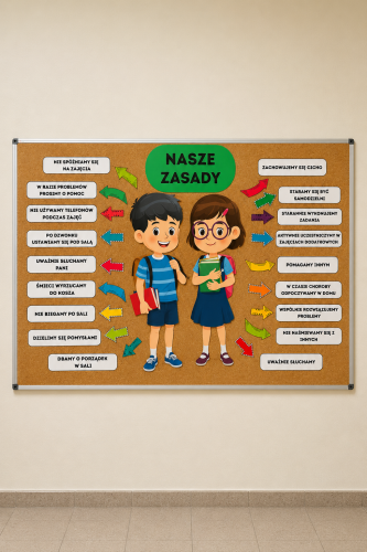 Nasze Zasady/ Kodeks Ucznia- Gazetka z Tabliczkami ( Szkoła )