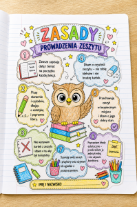 Zasady Prowadzenia Zeszytu - Wklejki Czarno-Białe