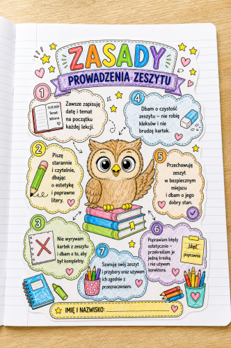 Zasady Prowadzenia Zeszytu - Wklejki Czarno-Białe