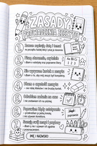 Zasady Prowadzenia Zeszytu - Wklejki Czarno-Białe 