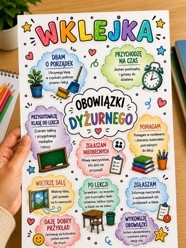 Obowiązki Dyżurnego - Wklejka Kolorowa A4