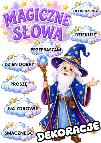 Magiczne Słowa - Czarodziej / Dekoracje  