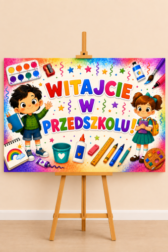 Witajcie w Przedszkolu- Plakat Powitalny XXL ( wzór 2) 